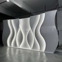 Arche de mariage en PVC de haute qualité, panneau de fond incurvé LED à vagues blanches, design créatif et stupéfait