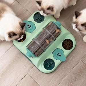 Juguete de Comida Lenta para Mascotas Azul y Amarillo con Dispensador de Rodillos y Bloques Deslizantes para Entrenamiento de IQ y Anti-Engullido para Perros y Gatos - Product Image 1