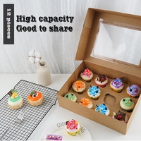 Boîtes à cupcakes en papier et emballages miniatures transparents avec fenêtre pour 4, 6, 8, 12 ou 16 cupcakes, gâteaux et biscuits