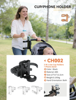 Porte-gobelets double 2 en 1, pliable, amovible, robuste, facile à assembler, pour poussette de bébé, utilisation en extérieur