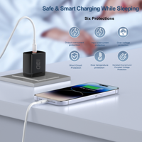 Chargeurs rapides IBD Gan 20W, chargeurs muraux USB de type C portables d'origine pour téléphones portables iPhone 15 Pro Max, tablettes Samsung