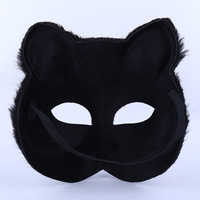 2024 Halloween renard forme demi visage masque pour les yeux Sexy Imitation chat cheveux Animal masque noël carnaval fête Cosplay Costume accessoires