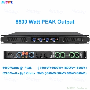 Amplificador de Potencia de 4 Canales PX6400 Avanzado, 3200W RMS a 8Ω, 8500W Pico a 4Ω, 1U para Montaje en Rack, Ideal para Conciertos en Vivo, Salones y Conferencias - Product Image 6