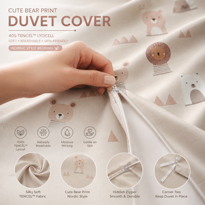 TENCEL de Tamaño Personalizado ™   Funda de Edredón de Lyocell con Estampado de Animales, Fabricante de Ropa de Cama Infantil OEM ODM - Product Image 5