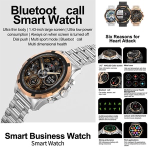 <span class=keywords><strong>Smartwatch</strong></span> Business HK98 <span class=keywords><strong>con</strong></span> Schermo AMOLED da 1,43 Pollici, <span class=keywords><strong>Cinturino</strong></span> <span class=keywords><strong>in</strong></span> <span class=keywords><strong>Acciaio</strong></span>, Cassa Robusta <span class=keywords><strong>in</strong></span> Metallo, Modalità Esercizio e Monitoraggio Attività - Product Image 2