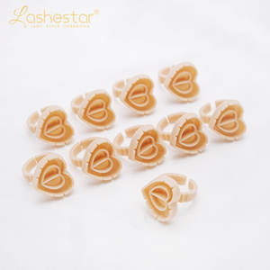 Vente en gros de nouveaux anneaux d'extension de cils en forme de fleur en forme de coeur <span class=keywords><strong>noir</strong></span> nu <span class=keywords><strong>blanc</strong></span> rose violet - Product Image 1