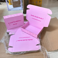 Cajas de Papel Rosa con Logotipo Personalizado al por Mayor, Cajas de Papel Corrugado para Cosméticos y Caja de Envío