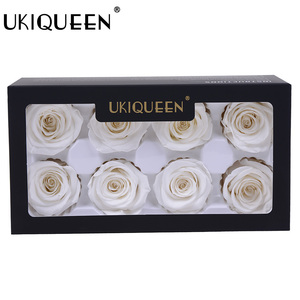 UKIQUEEN-flor azul eterna preservada inmortal de larga duración, rosa para San Valentín de una parada, 4-5cm, venta al por mayor - Product Image 3
