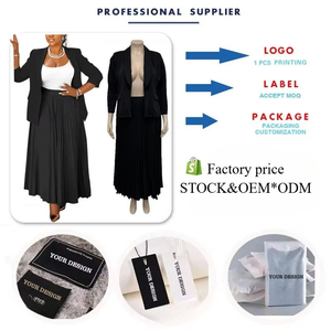 N8066 Trendy Plus Size Damespakken Kantoorkleding Lange Mouwen Zakelijke <span class=keywords><strong>Blazer</strong></span> + Geplooide Rok <span class=keywords><strong>Set</strong></span> Dames 2-delige Outfits voor Vrouwen - Product Image 6