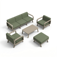 Ensemble de canapés d'extérieur modernes en aluminium de luxe pour patio, jardin, villa, hôtel et salon