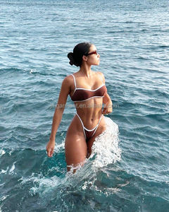 Maillots <span class=keywords><strong>de</strong></span> <span class=keywords><strong>bain</strong></span> <span class=keywords><strong>de</strong></span> fitness personnalisés pour femmes, nouveau design, bloc <span class=keywords><strong>de</strong></span> couleurs, <span class=keywords><strong>maillot</strong></span> <span class=keywords><strong>de</strong></span> <span class=keywords><strong>bain</strong></span> deux <span class=keywords><strong>pièces</strong></span>, motif léopard, décoration en cristal, ensembles <span class=keywords><strong>de</strong></span> micro bikinis - Product Image 3