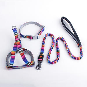 신제품 2026 2026 도매용 개 하네스 개 목줄 리트랙터블 디자이너 애완견 하네스 목줄 및 목걸이 - Product Image 2