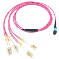 Kabel Jumper MTP 1m 3ft MTP-12 UPC Female ke MTP-12 UPC Female 12 Serat Multimode OM4 Plenum OFNP 0.35dB Maks Tipe B