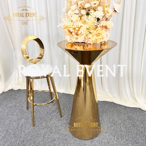 Venta al por mayor de oro mesas altas de <span class=keywords><strong>alta</strong></span> calidad redonda de acero inoxidable <span class=keywords><strong>mesa</strong></span> de <span class=keywords><strong>bar</strong></span> para el restaurante del hotel - Product Image 3