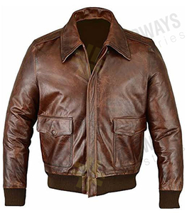 เสื้อแจ็คเก็ตบอมเบอร์หนังผู้ชาย Pro A2 Flight ผ้าฝ้าย - Product Image 5