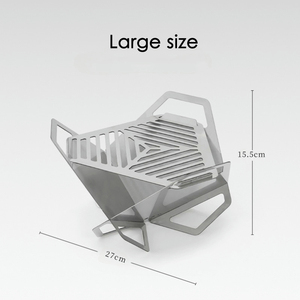 Parrilla <span class=keywords><strong>Portátil</strong></span> <span class=keywords><strong>de</strong></span> Acero Inoxidable Desmontable y Resistente al Viento, Parrilla Triangular Mini Tipo Loto para Camping, Parrilla <span class=keywords><strong>de</strong></span> <span class=keywords><strong>Carbón</strong></span> para Uso en Exteriores - Product Image 3