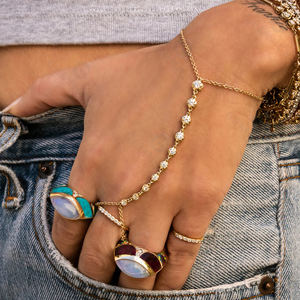 Gemnel Bracelet en argent 925 avec diamant gradué Zircon gradué Bijoux de main élégants faits à la main - Product Image 3