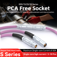 Connecteur compatible Lemo FFA Plug PCA Free Socket série 00S/0S/1S/2S/3S, 1 à 18 broches, pour câble d'extension et raccordement, avec inserts escalonnés