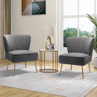 Offre Spéciale Shell Accent Chaise Salon Bleu Velours Accent Canapé Chaise Pour Café