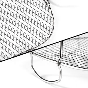 Dubbellaags <span class=keywords><strong>304</strong></span> Roestvrij Staal Vierkant Spiesrek Voor Lucht Friteuse Barbecue Toast & Pizza Bakken, Premium Bbq Metalen Grillmand - Product Image 2