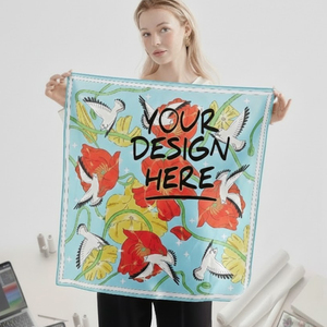 Écharpe en soie 100% OEM/ODM, écharpe carrée en twill de soie imprimée pour femme, écharpes en soie imprimées sur mesure - Product Image 2