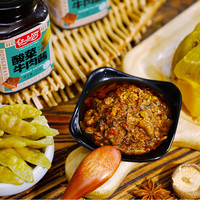 Großhandel HONGSHANHE Eingelegter Kohl Chili-Rindfleisch-Sauce 210g, Authentisches Chinesisches Tischgewürz, Scharf-Sauer Umami Kochgewürz
