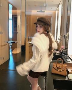 <span class=keywords><strong>Cardigan</strong></span> di Lusso in Maglia - Maglione Oversize a Coste con Cappuccio Morbido, Cappotto Invernale Caldo e Morbido per Donna, Stile Chic e Rilassato - Product Image 3
