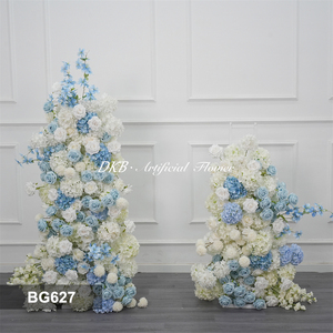 Fleurs artificielles bleues pour arrière-plan de mariage, fabriquées en usine - Product Image 2