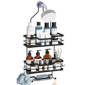 Stainless Steel No Drilling Shower Caddy Bath Kitchen Rack Storage Shelf Bathroom Shelf Mounted