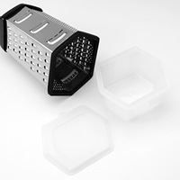 9-inch ovale roestvrijstalen vierzijdige schilmes met opbergvoet, multifunctionele fruitschiller, gember-, knoflook- en kaasrasp