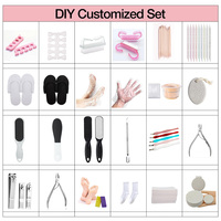 Kit de manucure pédicure jetable 5 pièces 400 ensemble/étui Logo personnalisé pour salons de manucure