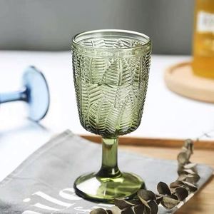 European Style Thickened Colour Glass Cup Wedding Decorate Champagne <b>Goblet</b> Blue Retro Red <b>Wine</b> <b>Goblet</b> Glass - Product Image 2