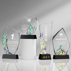 Crystal <b>Trophy</b> Laser <b>Engraved</b> Uv Printing Durable Business Gift Conference Award Commemorative Employee Recognition 2023 - Product Image 1