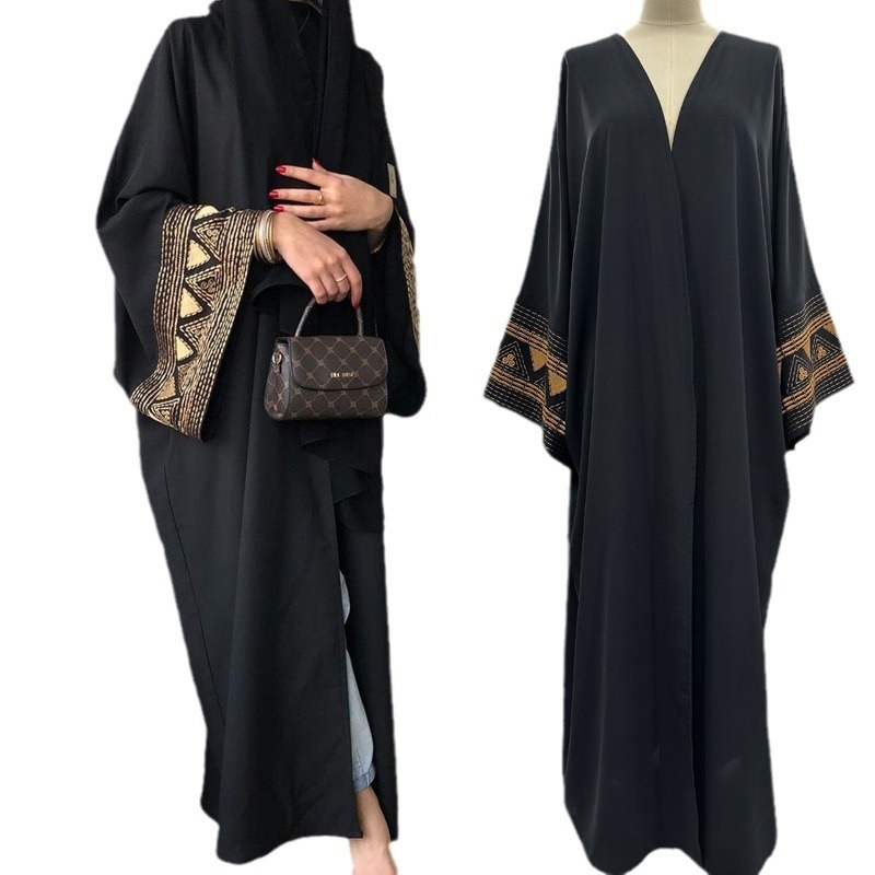 Islamic Muslim Satin Dresses Women Lady