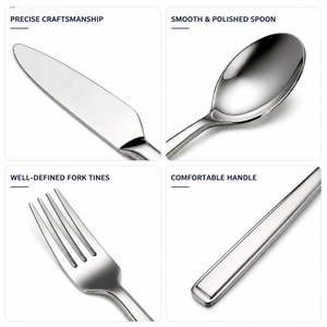Ensemble de couverts en acier inoxydable poli miroir de qualité supérieure pour hôtel, avec fourchette, couteau et <span class=keywords><strong>cuillère</strong></span> pour steak, dessert, glace, restaurants - Product Image 4