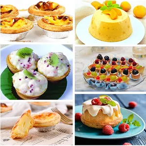 Disposable Foil Pie Pans Food Grade 200ml Round Baking Use Pie Tins Portuguese Tart Baking Mold Tray Disposable Aluminum Foil Tart/pie Pans