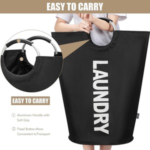 Panier à linge pliable moderne, durable, imperméable, en coton, pour la maison, rangement portable pour vêtements sales - Product Image 5