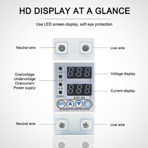 AVP-63 230V Din Rail Có Thể Điều Chỉnh Trên Dưới Bảo Vệ Điện Áp Bảo Vệ Rơle Bảo Vệ Điện Áp Kỹ Thuật Số - Product Image 4