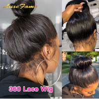 Perruques 360 Full Lace Afro Kinky en Cheveux Humains avec Fermeture Frontale, Perruques 360 Queue de Cheval Lace Frontal Lisses Sans Colle 100% Vierge