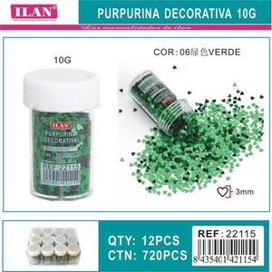 Glitter Decorativo Ilan 10G Colore Verde Paillettes da 3mm per Lavori Artigianali - Product Image 1