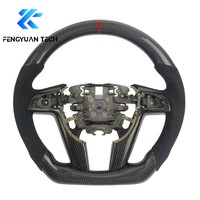 Pontiac G8 GT GXP Holden Commodore VF için dövme spor karbon fiber araba direksiyonu deri yükseltme (LED'li)