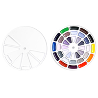 Ensemble de peinture aquarelle 36 couleurs, palette portable ronde solide avec 360 °   Couvercle rotatif pour artistes, débutants et amateurs