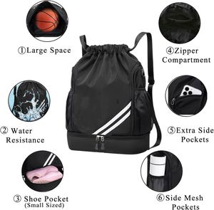 New Style <b>Drawstring</b> Backpack <b>Bag</b> Wholesale Custom <b>Drawstring</b> <b>Bag</b> Custom logo Casual Travel Men's Sports Basketball <b>Bag</b> - Product Image 6