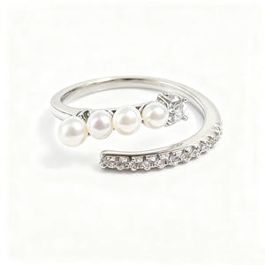 Base para Anillo de Plata S925 con Perlas DIY 10751, Edición Wukong, con Cuentas Redondas de 6-8mm, Base Vacía para Joyería de Plata - Product Image 5