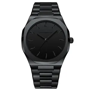 Top Brand Men Luxury Waterproof orologi in acciaio inossidabile Black Japan movement orologio da polso al quarzo personalizzazione Reloj de hombre