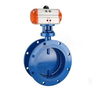 WCB Carbon steel Smoke Gas dust High temperature Pneumatic actuator Ventilation Aeration flange Butterfly Valve