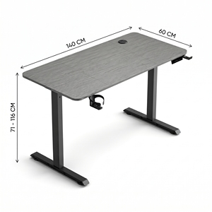 Model AX electric <b>standing</b> desk Height adjustable Gaming Table Gaming Workstation With Headphone Hook Cup Holder LED Display - Product Image 3