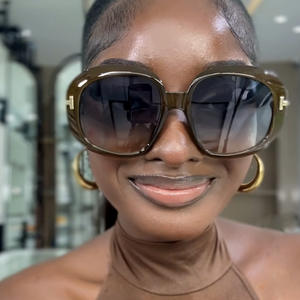 Gafas de Sol Vintage de Diseño de Lujo para <span class=keywords><strong>Mujer</strong></span>, Montura Grande, Elegantes y a la Moda, Marca 2026, Logotipo Personalizado - Product Image 2