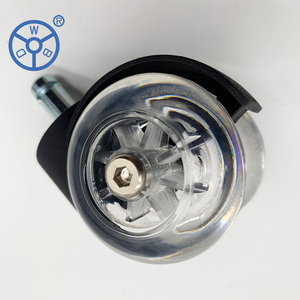 WBD 2 Zoll Schwarzes PU-Lenkrad für Büro Büro Rollstuhl/Lenkräder für Möbel - Product Image 1