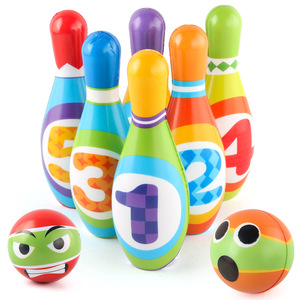 Ensemble de jeu de bowling d'intérieur pour enfants, quilles de bowling <span class=keywords><strong>en</strong></span> <span class=keywords><strong>mousse</strong></span> PU solide avec numéros, grand design de dessin animé OEM ODM - Product Image 1